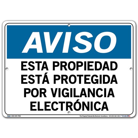 Vestil Aluminum Composite Sign, 10-1/2" Height, 14-1/2" Width, Aluminum Composite, Rectangle, Spanish SI-N-35-C-AC-130-S